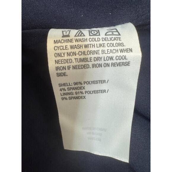 Studio Park x Amy Stran Navy Blazer Medium NWOT Ruched Sleeve Jacket - Picture 12 of 13